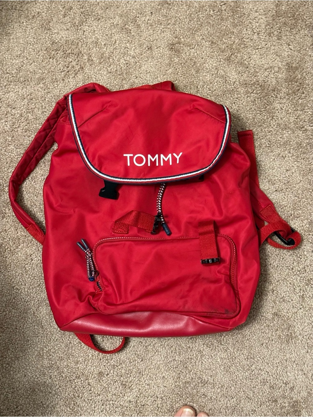Tommy Hilfiger Red Logo Backpack